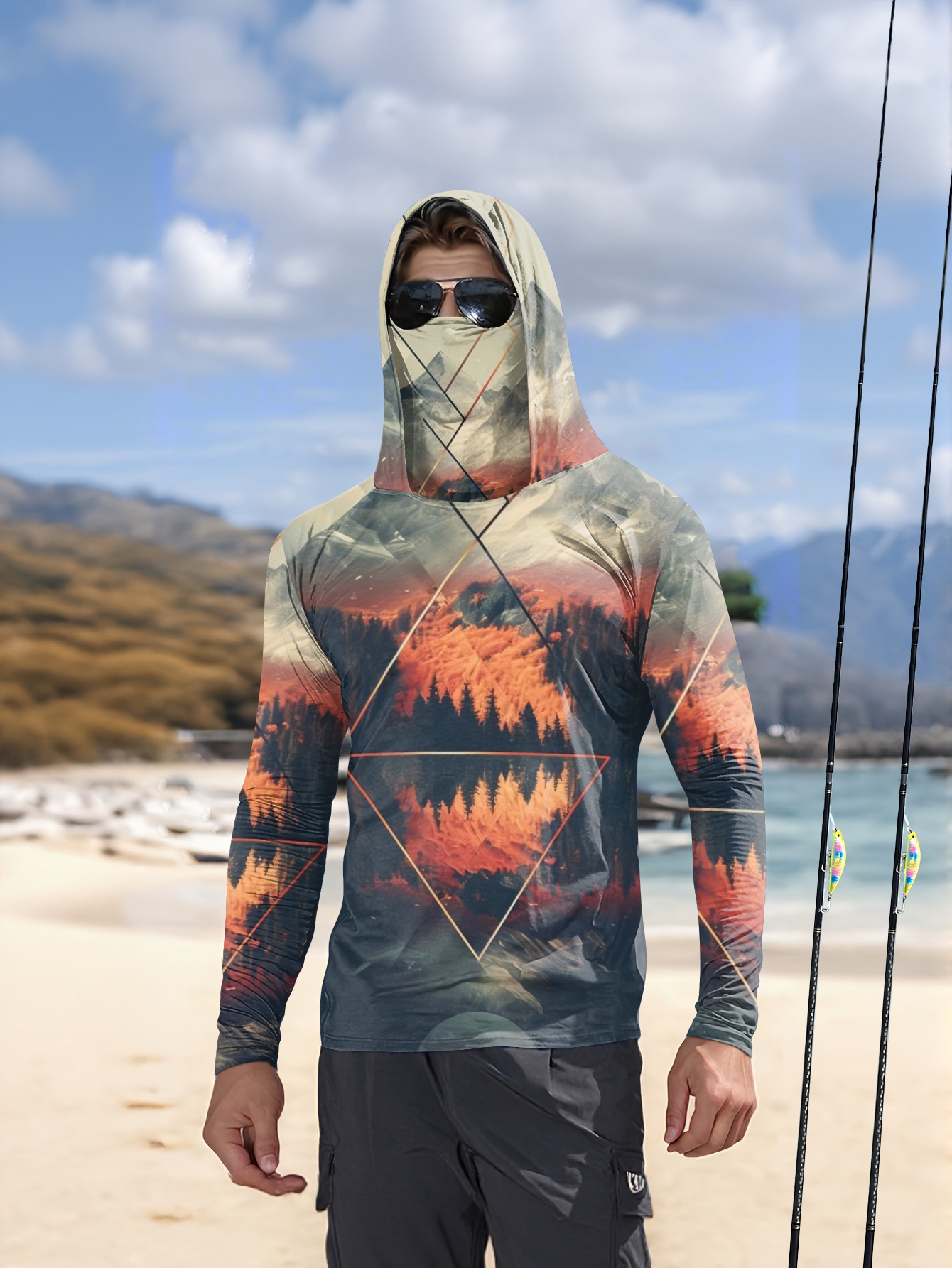 3D Printing Jersey - Мужская рыбацкая толстовка для активного отдыха