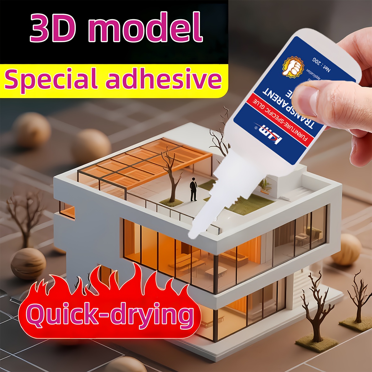 3D Printing Glue Stick - Быстросохнущий прозрачный специальный клей 20 г
